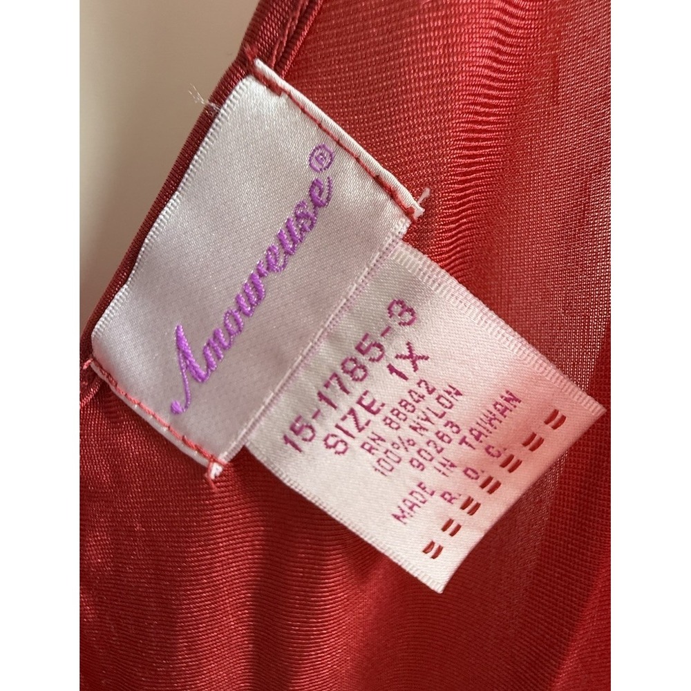 Red Lace-Trim Nightgown Robe - Picture 4 of 5